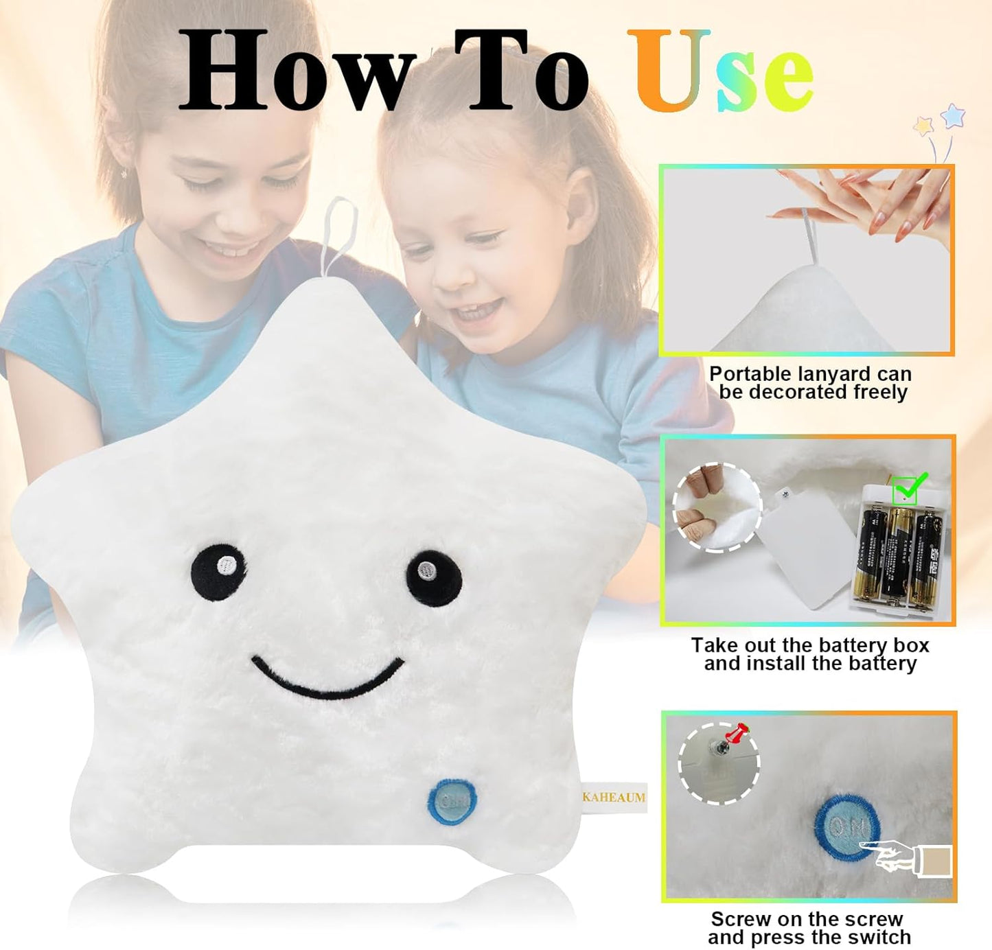 LED Star Pillow Plush